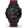 Часы GARMIN FENIX 6 SAPPHIRE BLACK DLC WITH HEATHERED RED NYLON BAND 10290